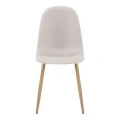 Dining chair Bella pakoworld light grey fabric and natural color metal leg 43.5x52x89cm