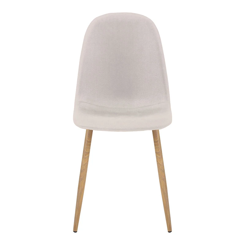 Dining chair Bella pakoworld light grey fabric and natural color metal leg 43.5x52x89cm