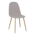 Dining chair Bella pakoworld grey fabric and natural color metal leg 43.5x52x89cm
