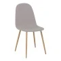 Dining chair Bella pakoworld grey fabric and natural color metal leg 43.5x52x89cm