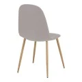 Dining chair Bella pakoworld grey fabric and natural color metal leg 43.5x52x89cm