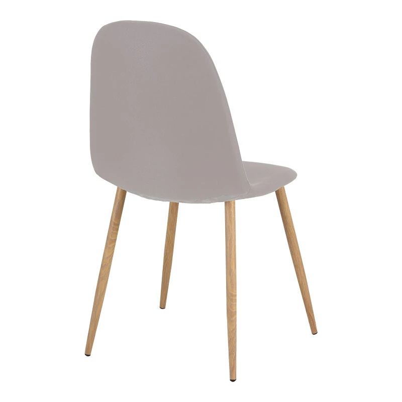 Dining chair Bella pakoworld grey fabric and natural color metal leg 43.5x52x89cm