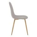 Dining chair Bella pakoworld grey fabric and natural color metal leg 43.5x52x89cm