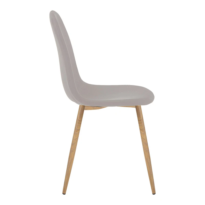 Dining chair Bella pakoworld grey fabric and natural color metal leg 43.5x52x89cm