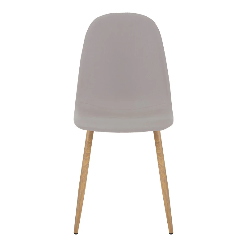 Dining chair Bella pakoworld grey fabric and natural color metal leg 43.5x52x89cm