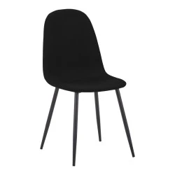 Dining chair Bella pakoworld black fabric and black metal leg 43.5x52x89cm