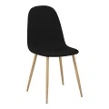 Dining chair Bella pakoworld black fabric and natural metal leg 43.5x52x89cm