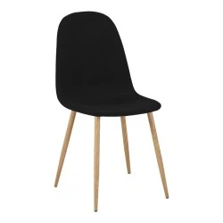 Dining chair Bella pakoworld black fabric and natural metal leg 43.5x52x89cm