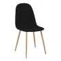 Dining chair Bella pakoworld black fabric and natural metal leg 43.5x52x89cm
