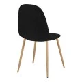 Dining chair Bella pakoworld black fabric and natural metal leg 43.5x52x89cm
