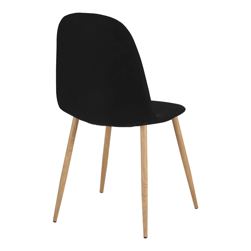 Dining chair Bella pakoworld black fabric and natural metal leg 43.5x52x89cm