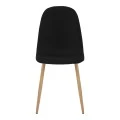 Dining chair Bella pakoworld black fabric and natural metal leg 43.5x52x89cm