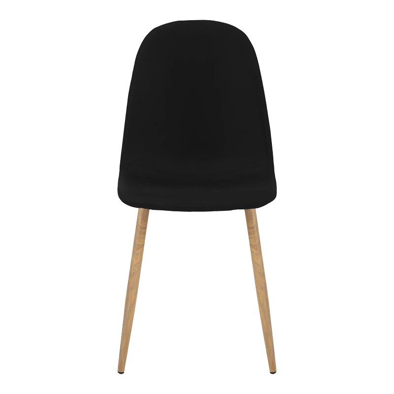 Dining chair Bella pakoworld black fabric and natural metal leg 43.5x52x89cm