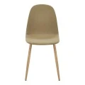 Dining chair Bella pakoworld beige fabric and natural color metal leg 43.5x52x89cm