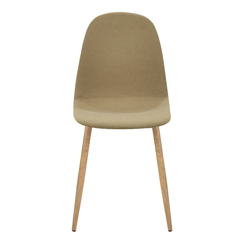 Dining chair Bella pakoworld beige fabric and natural color metal leg 43.5x52x89cm