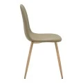 Dining chair Bella pakoworld beige fabric and natural color metal leg 43.5x52x89cm