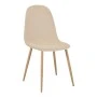 Dining chair Bella pakoworld velvet in natural color and natural metal leg 43.5x52x89cm