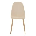 Dining chair Bella pakoworld velvet in natural color and natural metal leg 43.5x52x89cm