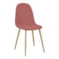 Dining chair Bella pakoworld velvet in rotten apple and natural metal leg 43.5x52x89cm