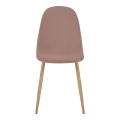 Dining chair Bella pakoworld velvet in rotten apple and natural metal leg 43.5x52x89cm