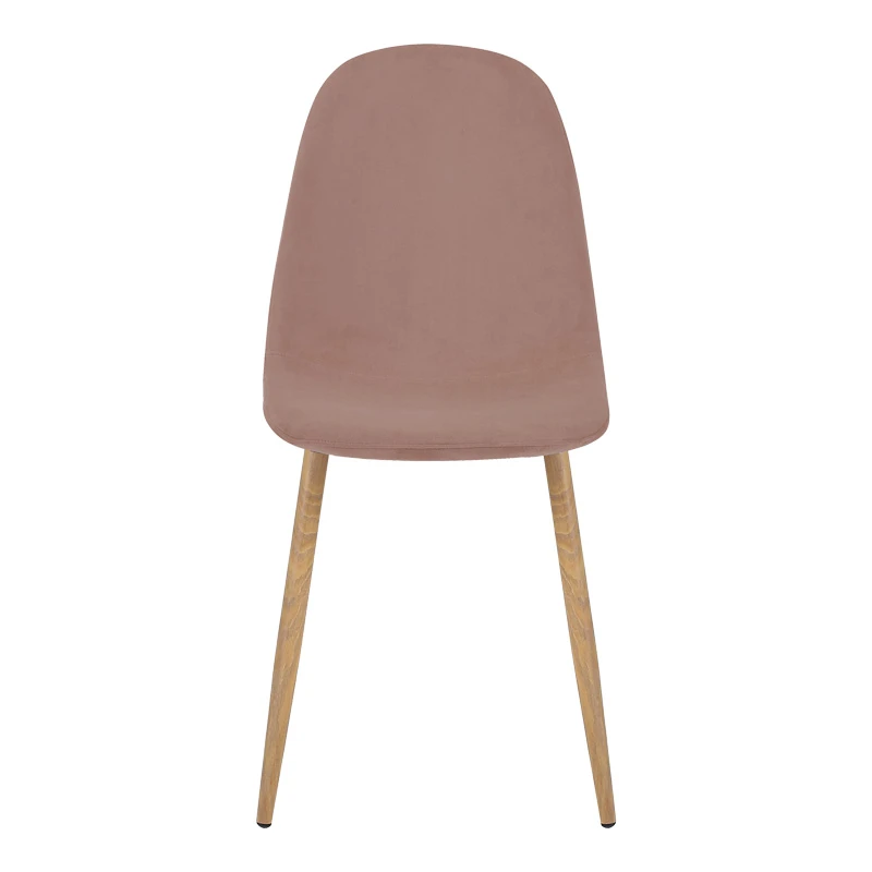 Dining chair Bella pakoworld velvet in rotten apple and natural metal leg 43.5x52x89cm