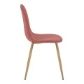Dining chair Bella pakoworld terracotta velvet and natural color metal leg 43.5x52x89cm