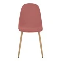 Dining chair Bella pakoworld terracotta velvet and natural color metal leg 43.5x52x89cm