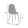 Dining chair Bella pakoworld terracotta velvet and natural color metal leg 43.5x52x89cm