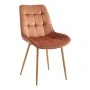 Berne chair pakoworld brown velvet-leg in natural shade 53x62x84cm