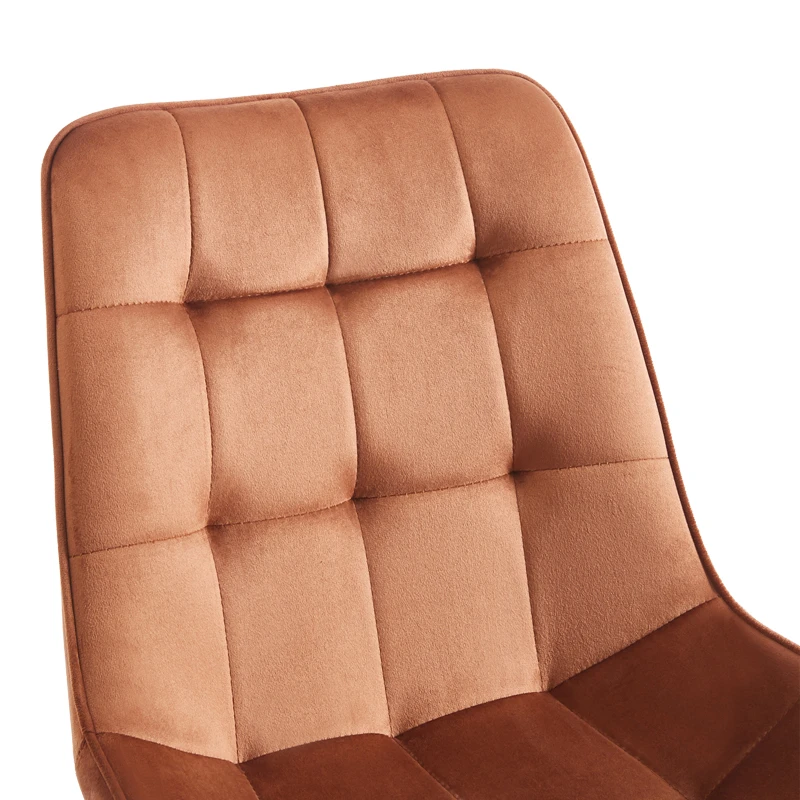 Berne chair pakoworld brown velvet-leg in natural shade 53x62x84cm