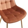 Berne chair pakoworld brown velvet-leg in natural shade 53x62x84cm