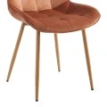 Berne chair pakoworld brown velvet-leg in natural shade 53x62x84cm