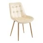 Berne chair pakoworld cream velvet-leg in natural shade 53x62x84cm