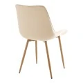 Berne chair pakoworld cream velvet-leg in natural shade 53x62x84cm