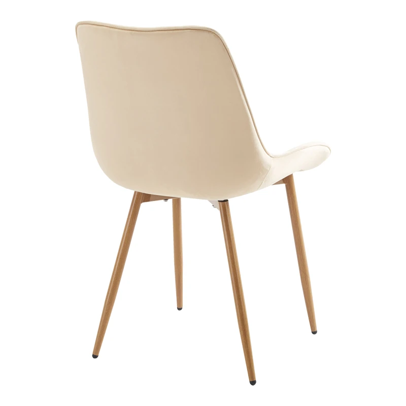 Berne chair pakoworld cream velvet-leg in natural shade 53x62x84cm