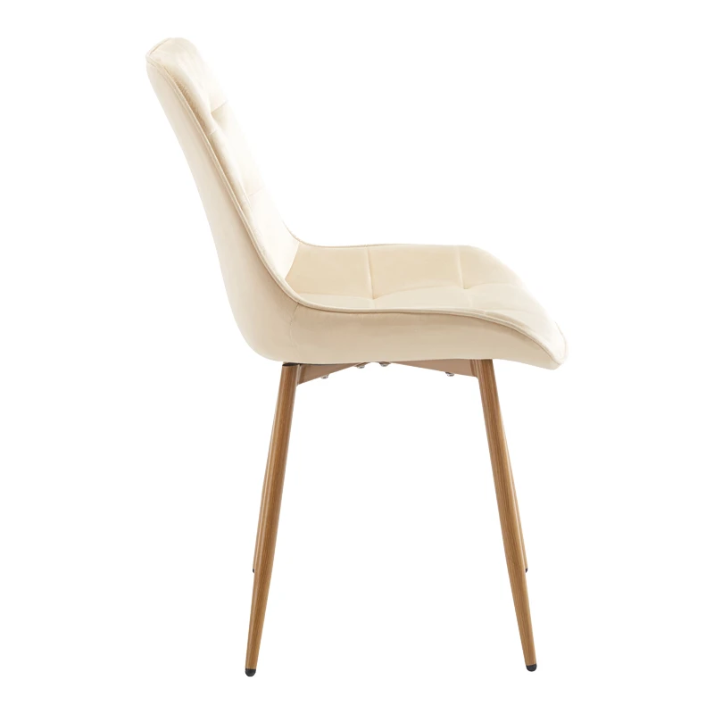 Berne chair pakoworld cream velvet-leg in natural shade 53x62x84cm