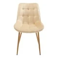 Berne chair pakoworld cream velvet-leg in natural shade 53x62x84cm