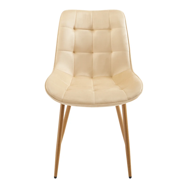 Berne chair pakoworld cream velvet-leg in natural shade 53x62x84cm