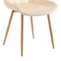 Berne chair pakoworld cream velvet-leg in natural shade 53x62x84cm