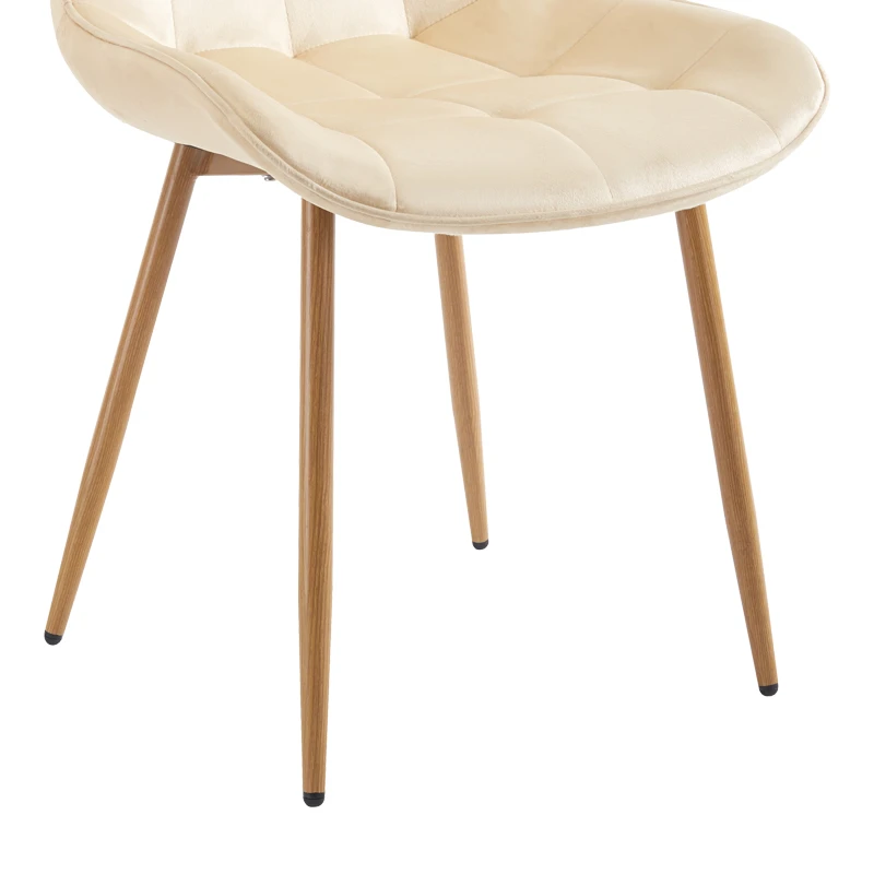 Berne chair pakoworld cream velvet-leg in natural shade 53x62x84cm