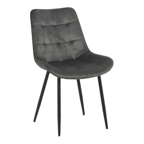 Berne chair pakoworld velvet in anthracite shade 53x62x84cm