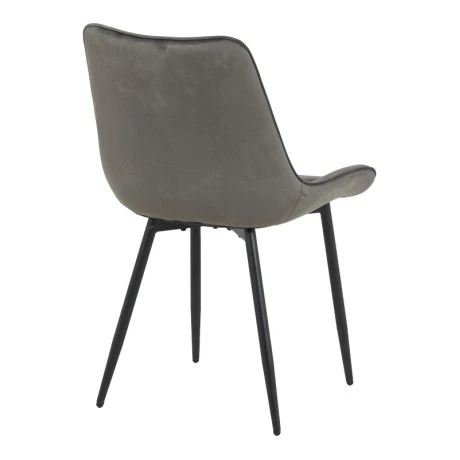 Berne chair pakoworld velvet in anthracite shade 53x62x84cm