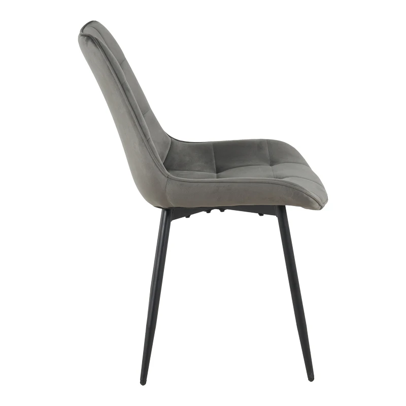 Berne chair pakoworld velvet in anthracite shade 53x62x84cm