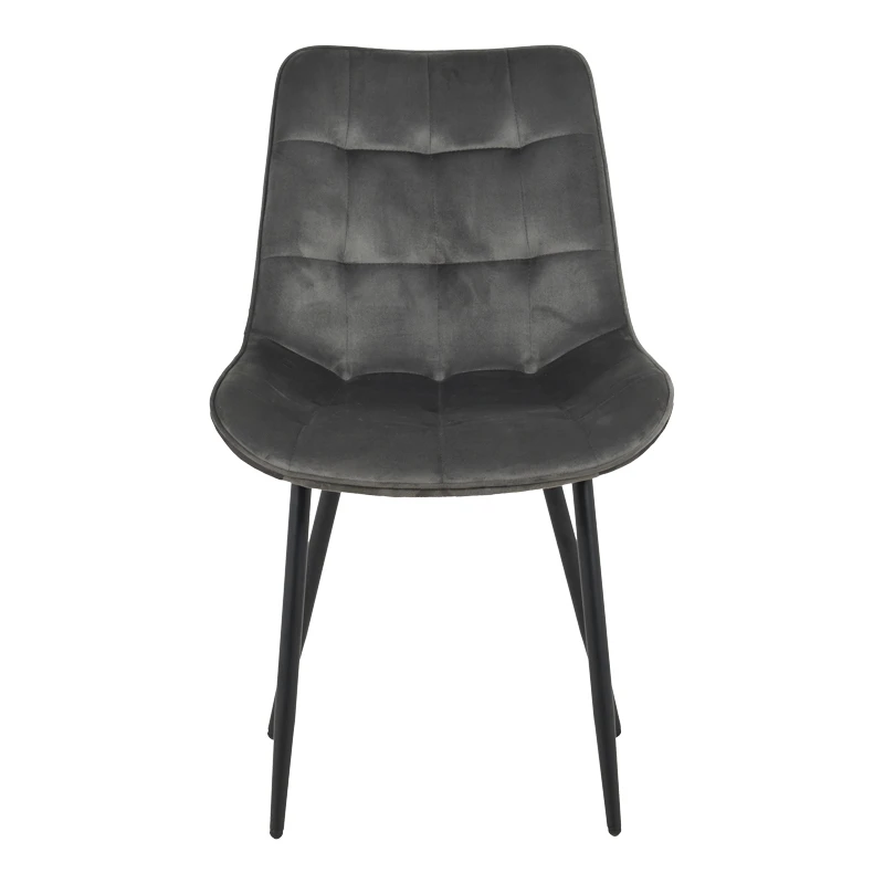 Berne chair pakoworld velvet in anthracite shade 53x62x84cm