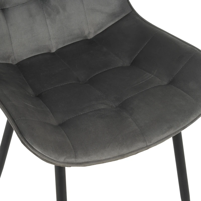 Berne chair pakoworld velvet in anthracite shade 53x62x84cm