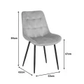 Berne chair pakoworld velvet in anthracite shade 53x62x84cm