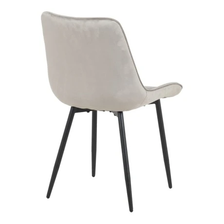 Berne chair pakoworld velvet in grey shade 53x62x84cm