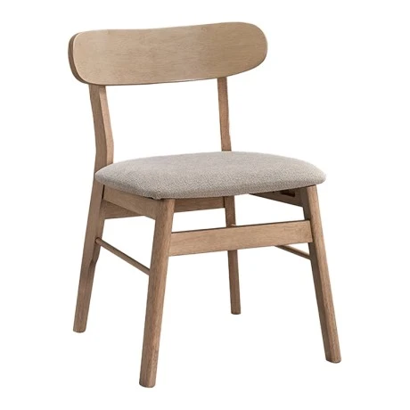 Cairo pakoworld rubberwood chair in natural-beige shade 47x47x76cm