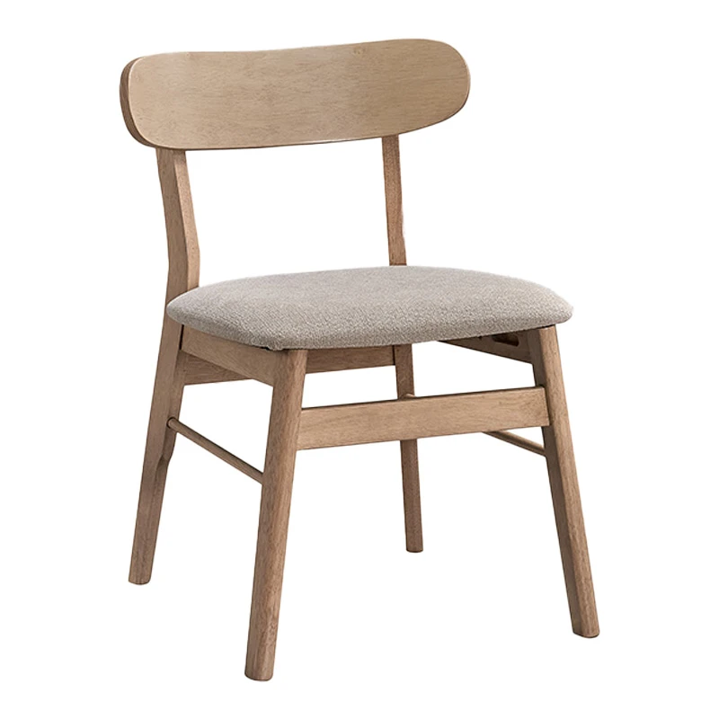 Cairo pakoworld rubberwood chair in natural-beige shade 47x47x76cm