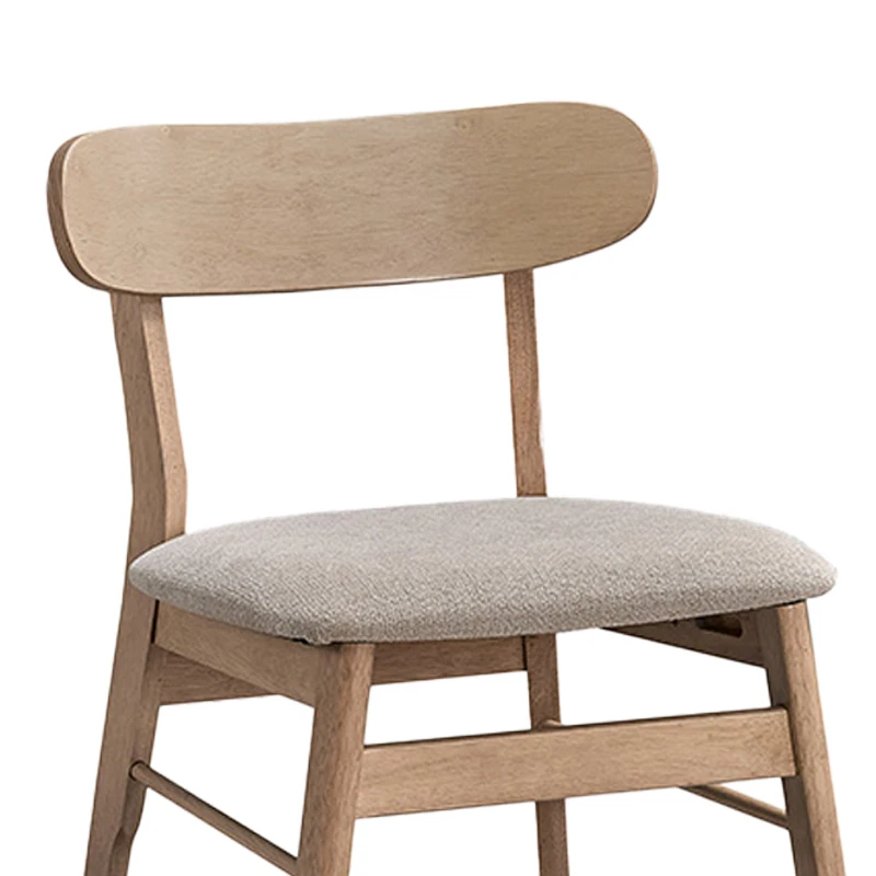 Cairo pakoworld rubberwood chair in natural-beige shade 47x47x76cm